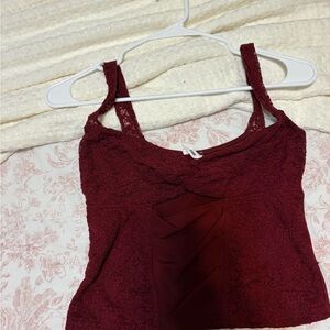 Garage Lace Burgundy Tank Top